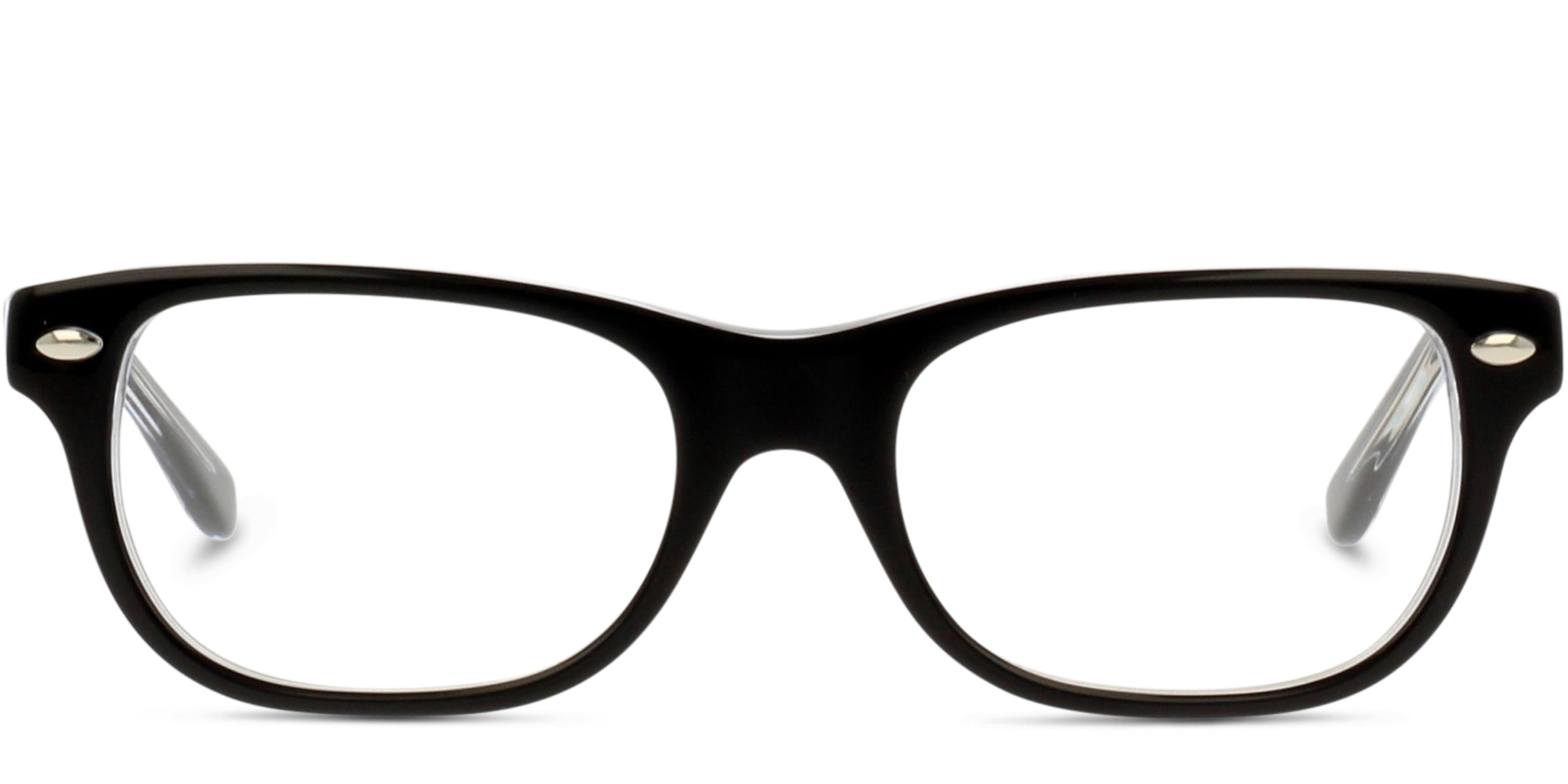 Ray-Ban RY1555 eyeglasses for kids in Black on Transparent
